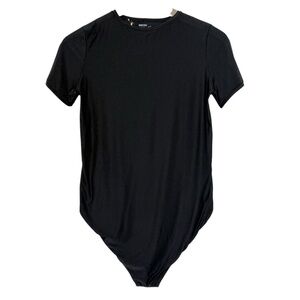 NWT Aerie Smoothez Short Sleeve Bodysuit Stretch Black Size XL